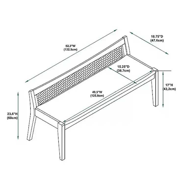 Entryway Furniture-Kirklands Home Natural Woven Rat Back Minimalist Bench Tan