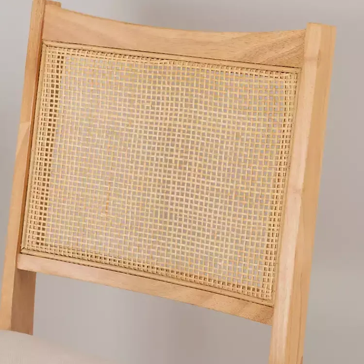 Accent Chairs-Kirklands Home Folding Rat Cane Back Cushioned Chair Tan