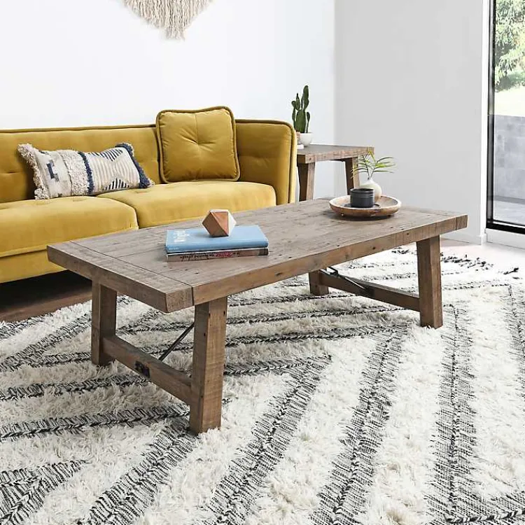 Coffee Tables-Kirklands Home Roane Gray Reclaimed Pine Coffee Table