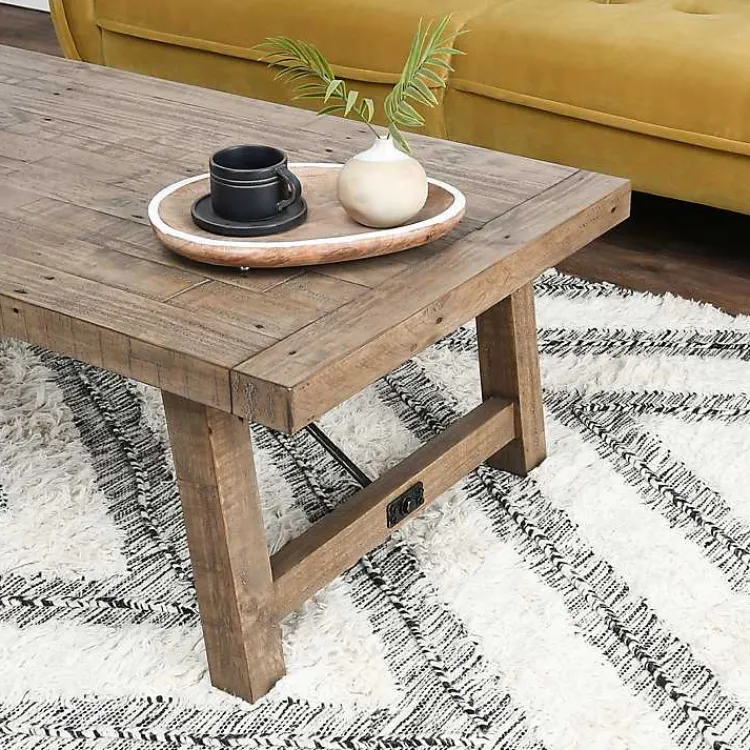 Coffee Tables-Kirklands Home Roane Gray Reclaimed Pine Coffee Table