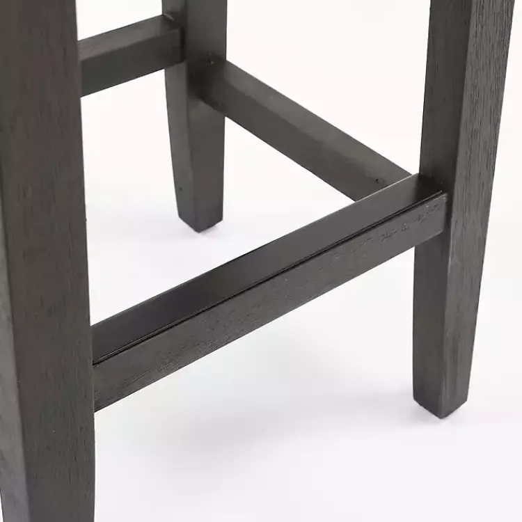 Bar Stools & Counter Height Stools-Kirklands Home Caramel Wood and Faux Leather Backless Stool Brown