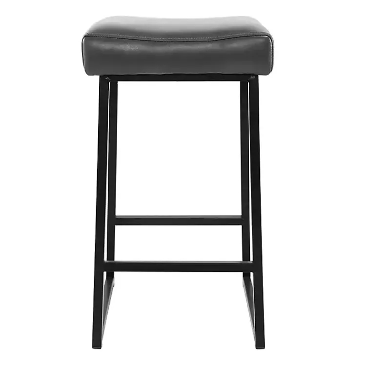 Bar Stools & Counter Height Stools-Kirklands Home Smokey Faux Leather Counter Stools, Set of 2 Gray