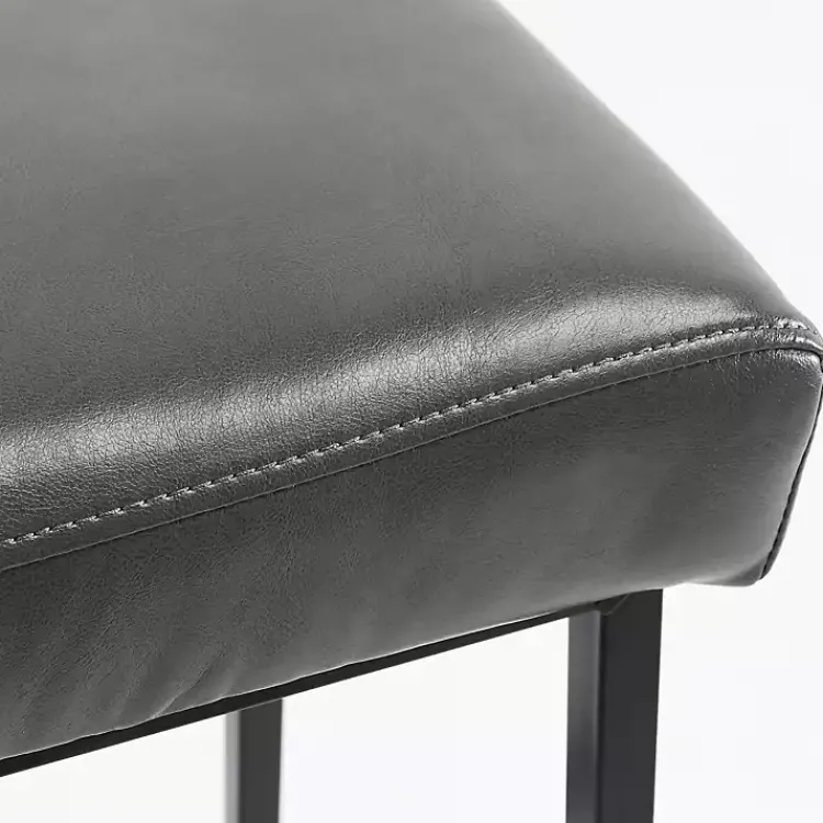 Bar Stools & Counter Height Stools-Kirklands Home Smokey Faux Leather Counter Stools, Set of 2 Gray