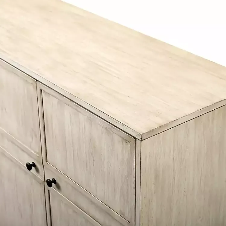 Cabinets & Sideboards-Kirklands Home Birch Wood 4-Door Sideboard Ivory