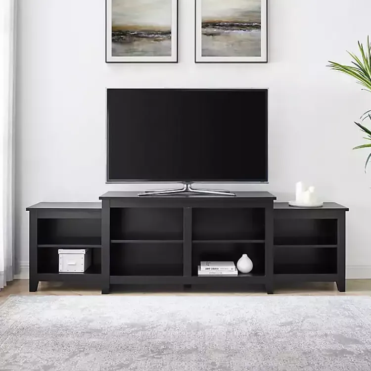 Tv Stands & Media Consoles-Kirklands Home Solid Tiered TV Stand Black