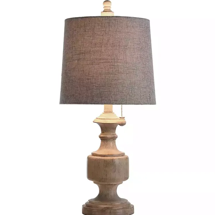 Table Lamps-Kirklands Home Distressed Urn Resin Table Lamp Gray