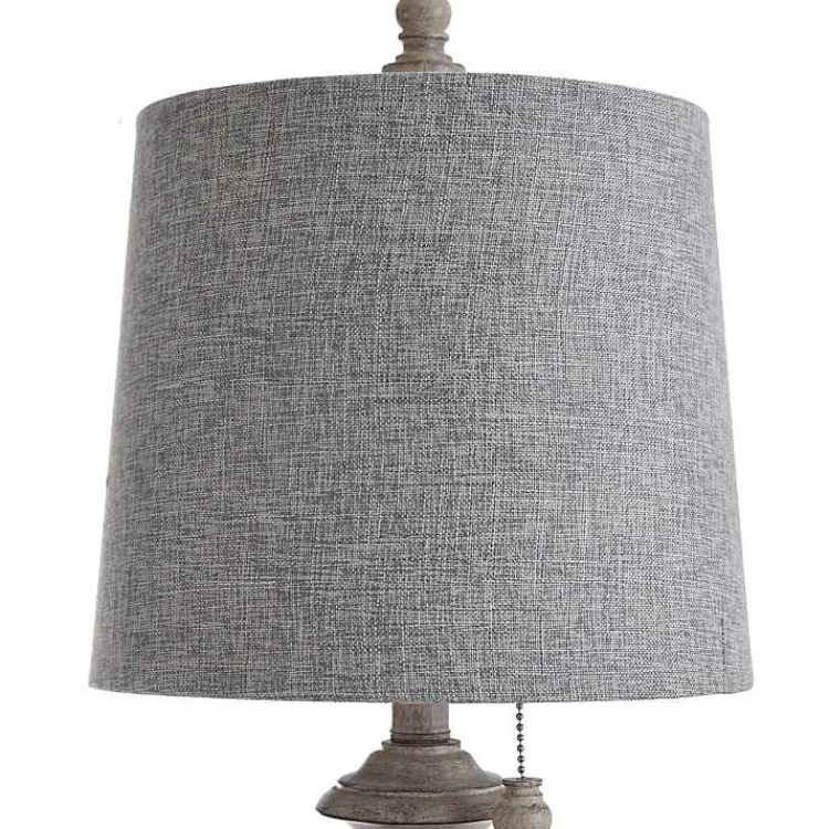 Table Lamps-Kirklands Home Distressed Urn Resin Table Lamp Gray