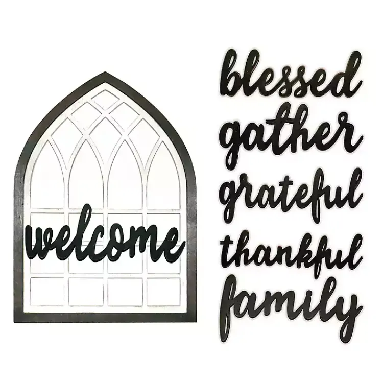 Wall Quotes & Signs-Kirklands Home Wood Interchangeable Arch Wall Plaque White