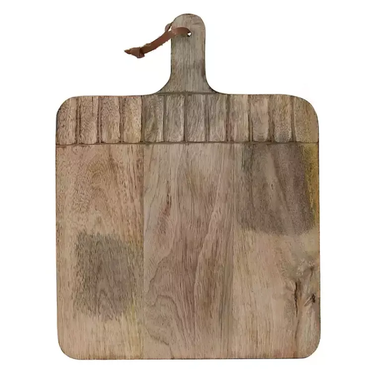 Serving & Entertaining-Kirklands Home Grooves Hand Carved Mango Wood Cutting Board Brown