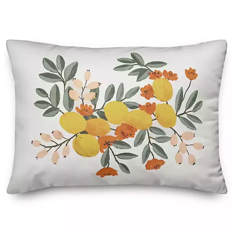 Outdoor Cushions & Pillows-Kirklands Home Citrus Botanical Outdoor Lumbar Pillow Multi