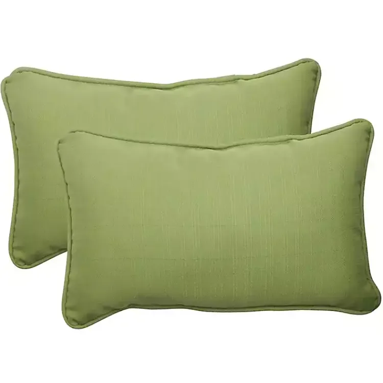 Outdoor Cushions & Pillows-Kirklands Home Forest Welt Outdoor Lumbar Pillows, Set of 2 Green