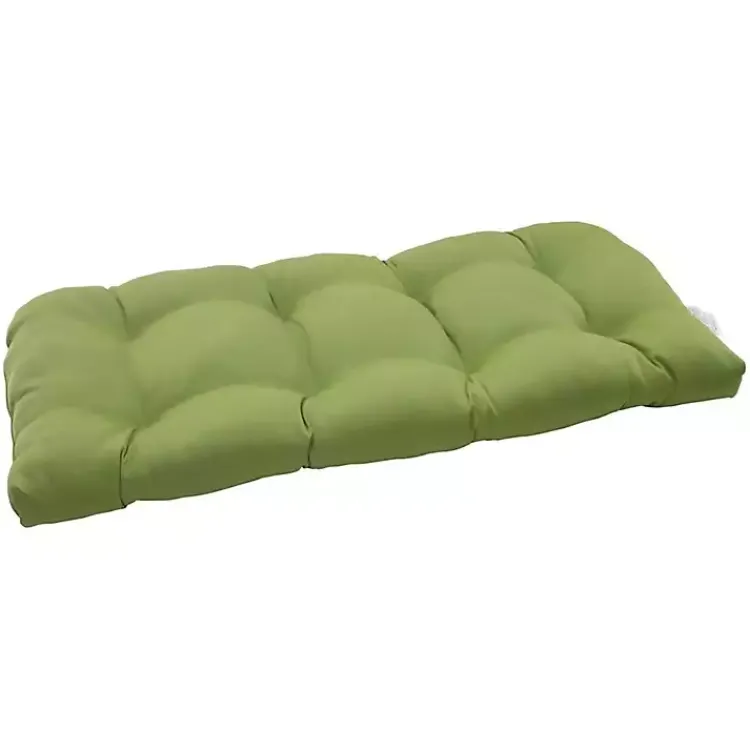 Outdoor Cushions & Pillows-Kirklands Home Forest Tufted Outdoor Loveseat Cushion Green