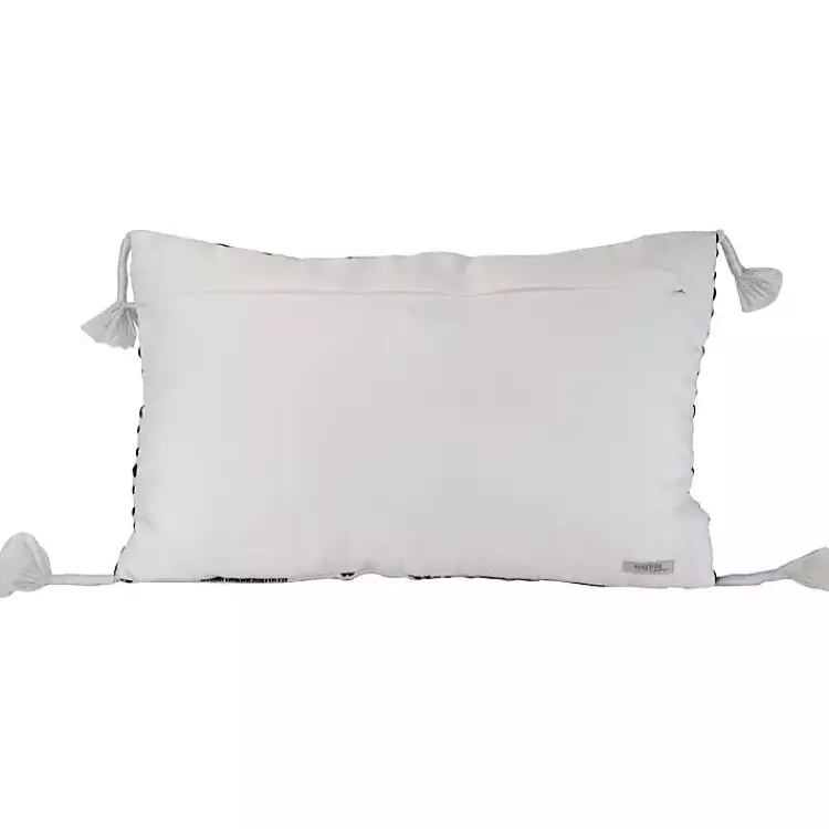Outdoor Cushions & Pillows-Kirklands Home Tribal Stripe Tassel Outdoor Lumbar Pillow