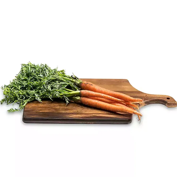 Serving & Entertaining-Kirklands Home Curved Handle Acacia Wood Cutting Board Brown