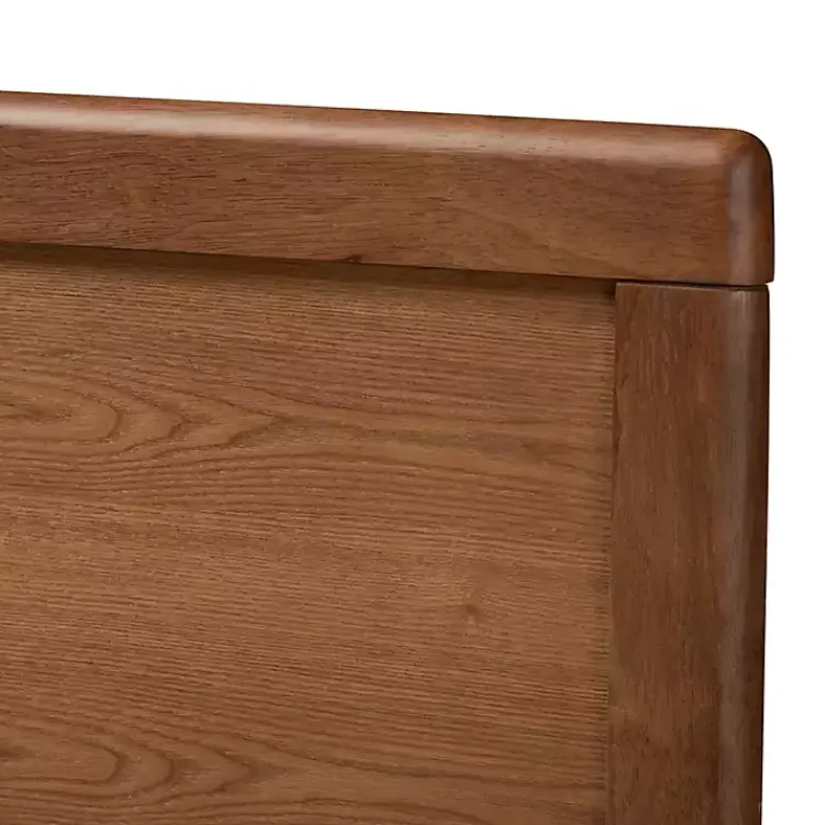 Beds & Headboards-Kirklands Home Walnut Inset Paneling Platform Queen Bed Brown