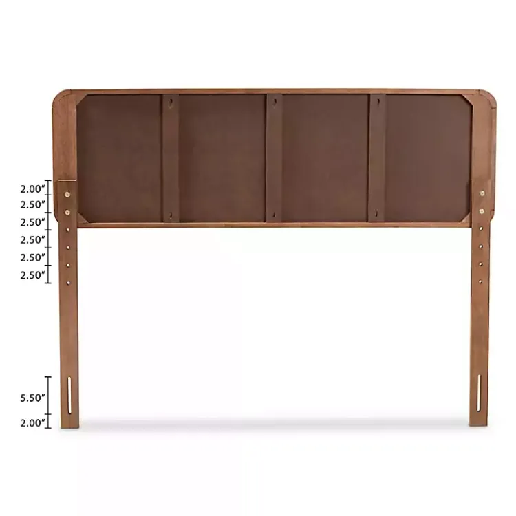 Beds & Headboards-Kirklands Home Walnut Inset Paneling Platform Queen Bed Brown