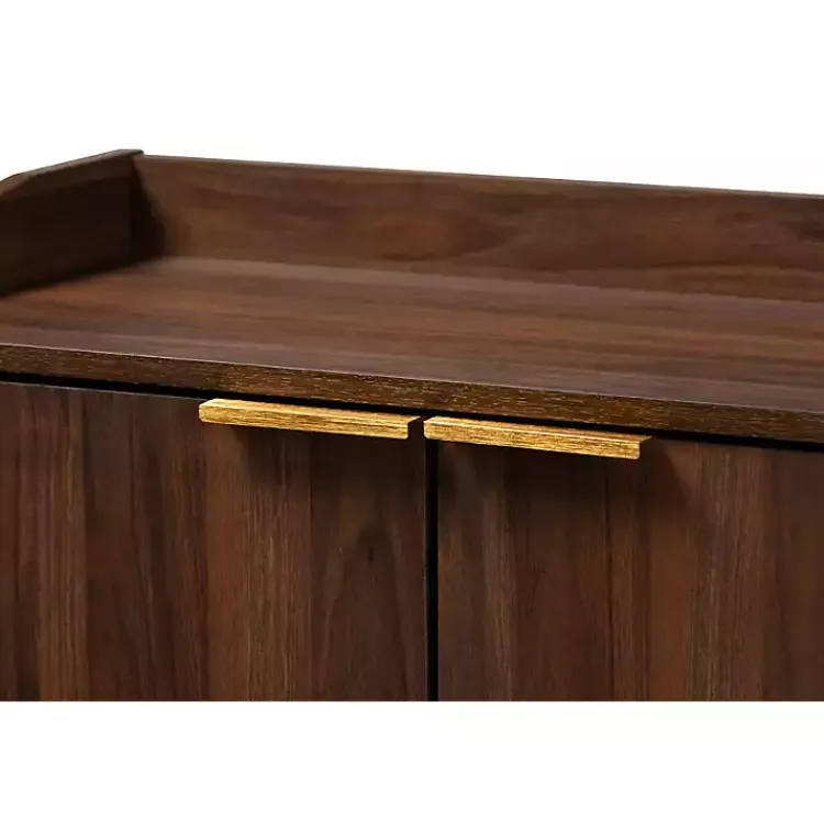 Entryway Furniture-Kirklands Home Dark Walnut 5-Shelf Wooden Shoe Cabinet Brown