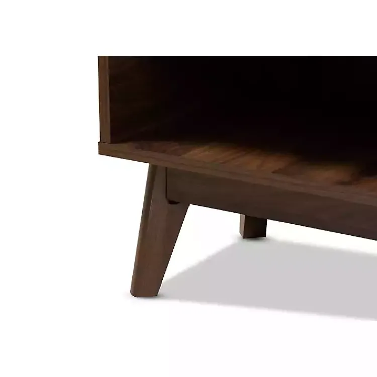 Entryway Furniture-Kirklands Home Dark Walnut 5-Shelf Wooden Shoe Cabinet Brown