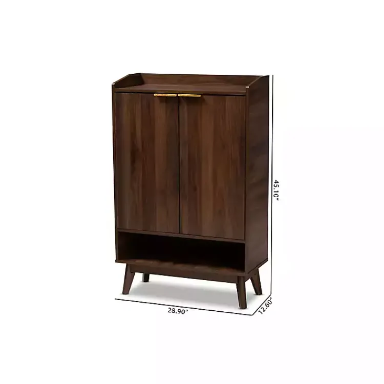 Entryway Furniture-Kirklands Home Dark Walnut 5-Shelf Wooden Shoe Cabinet Brown