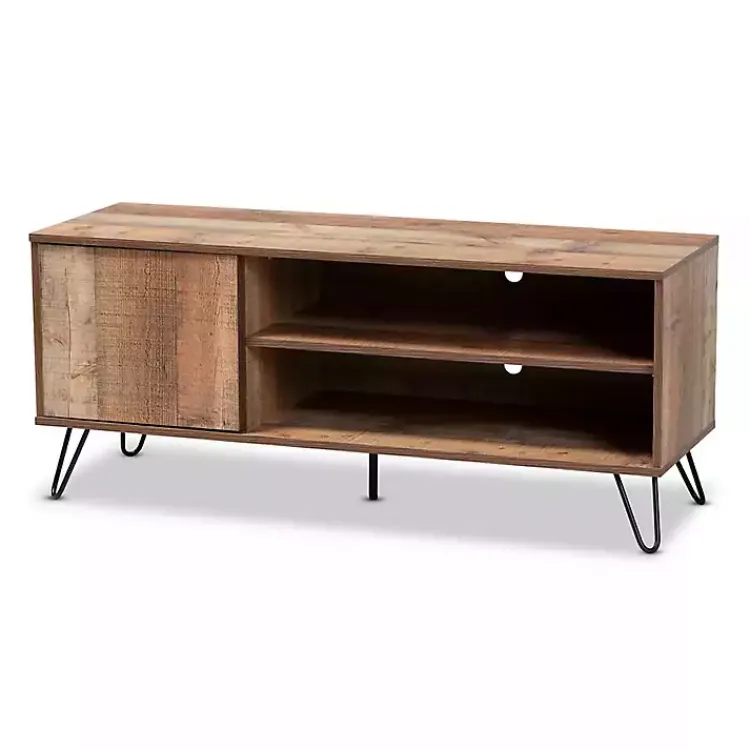 Tv Stands & Media Consoles-Kirklands Home Rustic Oak Wood TV Stand Brown