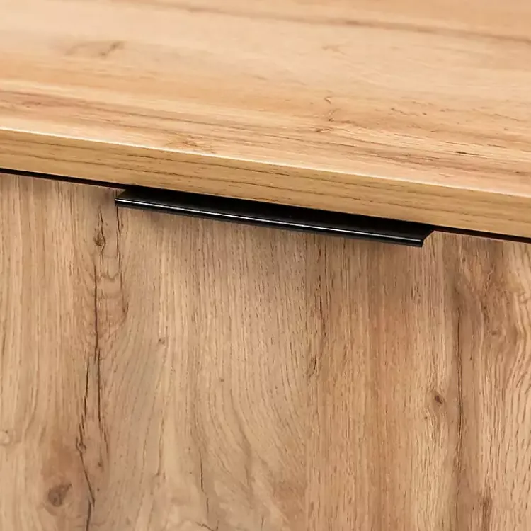 Cabinets & Sideboards-Kirklands Home Oak Wood and Metal Sideboard Buffet