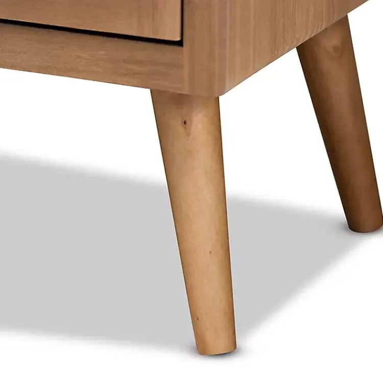 Cabinets & Sideboards-Kirklands Home Medium Oak Rattan 2-Door Cabinet