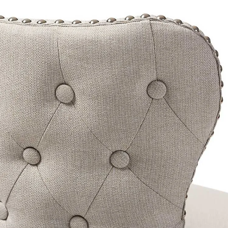 Bar Stools & Counter Height Stools-Kirklands Home Beige Button Tufted Swivel Bar Stools, Set of 2 Ivory