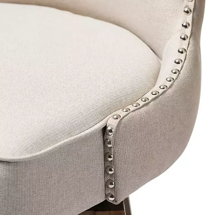 Bar Stools & Counter Height Stools-Kirklands Home Beige Button Tufted Swivel Bar Stools, Set of 2 Ivory