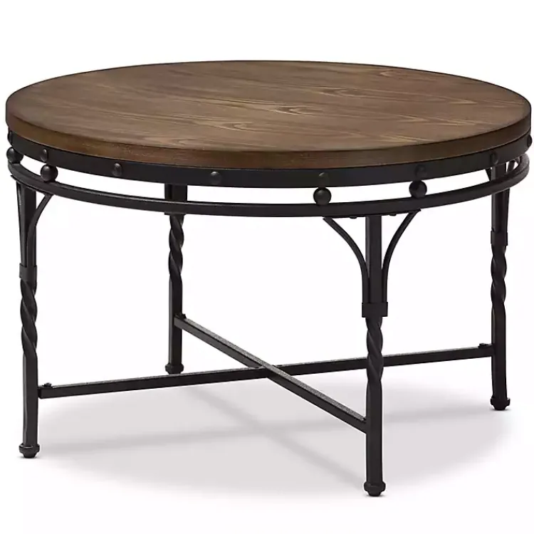 Coffee Tables-Kirklands Home Antique Bronze Round Coffee Table