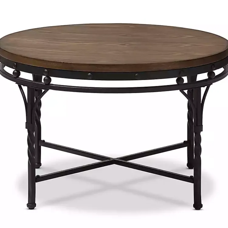 Coffee Tables-Kirklands Home Antique Bronze Round Coffee Table