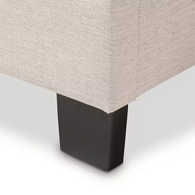 Beds & Headboards-Kirklands Home Mary Beige Button Tufted King Bed Frame Ivory