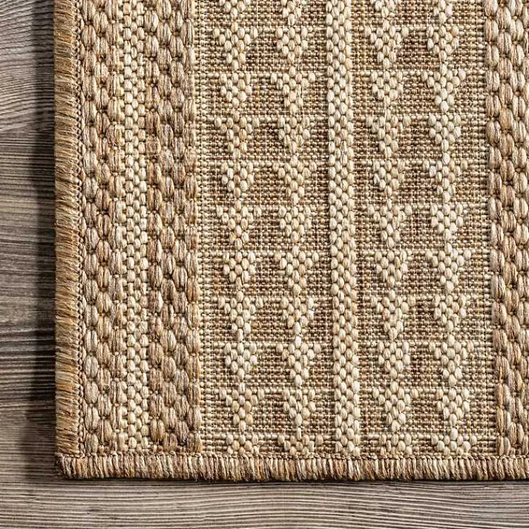 Outdoor Rugs-Kirklands Home Raina Tribal Zig Zag Outdoor Rug, 5x8 Brown
