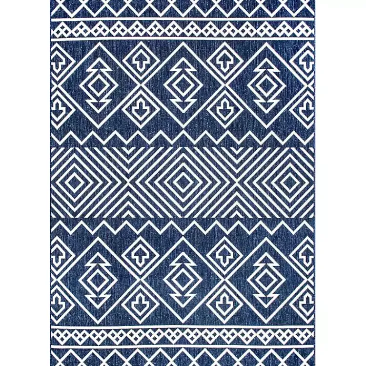 Outdoor Rugs-Kirklands Home Blue Cassie Global Outdoor Area Rug, 5x8