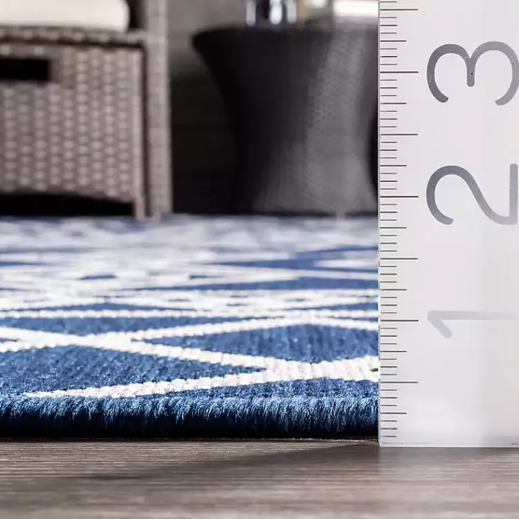 Outdoor Rugs-Kirklands Home Blue Cassie Global Outdoor Area Rug, 5x8