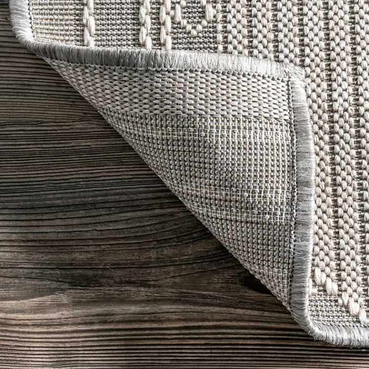 Outdoor Rugs-Kirklands Home Gray Lee Global Stripes Outdoor Area Rug, 5x8