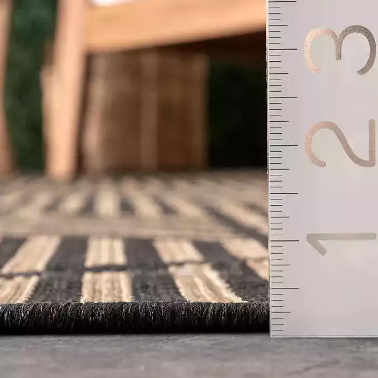 Outdoor Rugs-Kirklands Home Lori Dark Gray Modern Geometric Outdoor Rug, 5x8