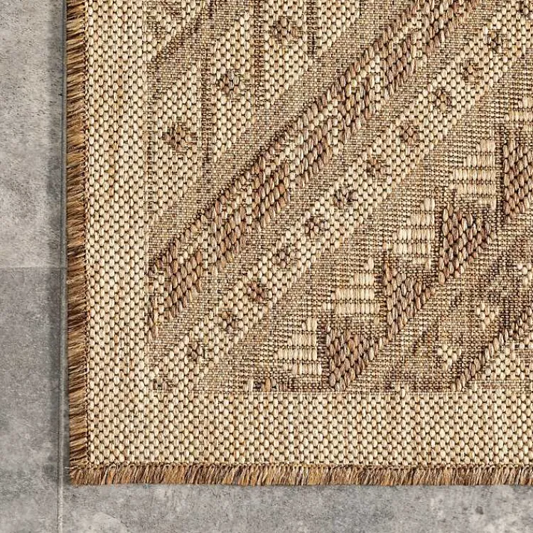 Outdoor Rugs-Kirklands Home Landy Aztec Outdoor Rug, 5x8 Tan