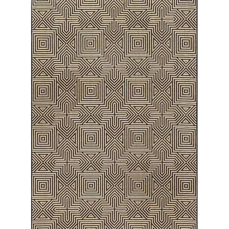 Area Rugs-Kirklands Home Kylie Gray Modern Abstract Outdoor Rug, 5x8