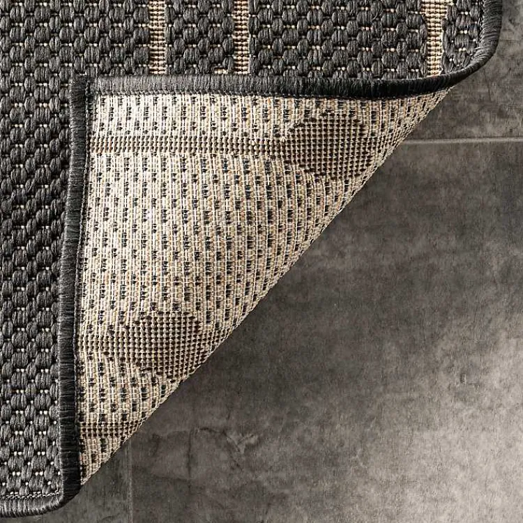 Area Rugs-Kirklands Home Kendall Gray Vertical Teardrop Outdoor Rug, 5x8