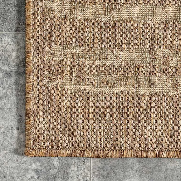 Area Rugs-Kirklands Home Marti Banded Lines Outdoor Rug, 5x8 Tan