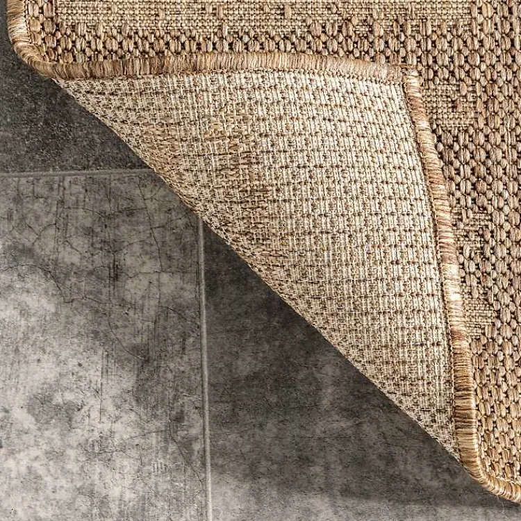 Outdoor Rugs-Kirklands Home Marti Banded Lines Outdoor Rug, 8x10 Tan