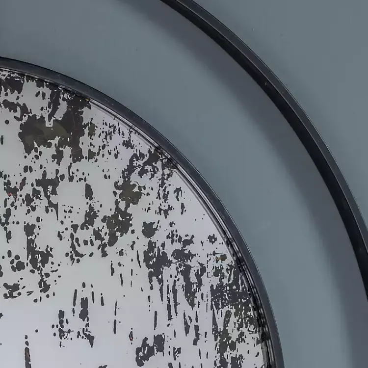 Decorative Mirrors-Kirklands Home Black Distressed Floating Wall Mirror