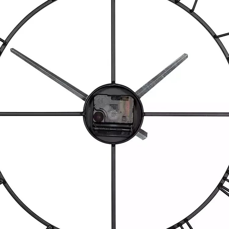 Clocks-Kirklands Home Minimal Square Open Face Clock Black