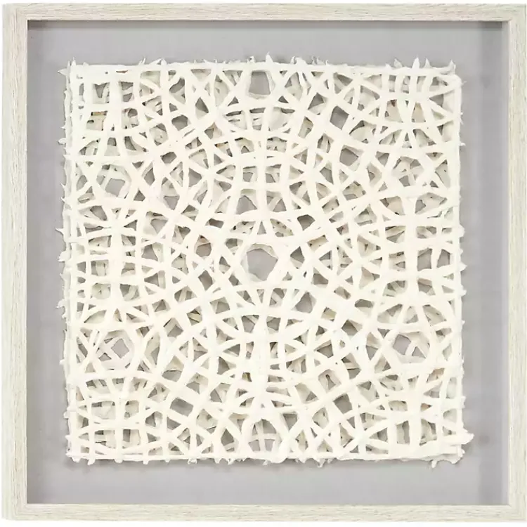Framed Art-Kirklands Home Cream Handcut Paper Doily Shadowbox Framed Art Ivory