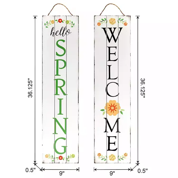 Outdoor Wall Decor-Kirklands Home Welcome Spring Double Sided Porch Sign