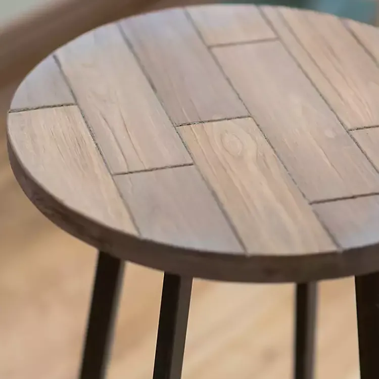 Accent & End Tables-Kirklands Home Allie Natural Wood and Metal Accent Table