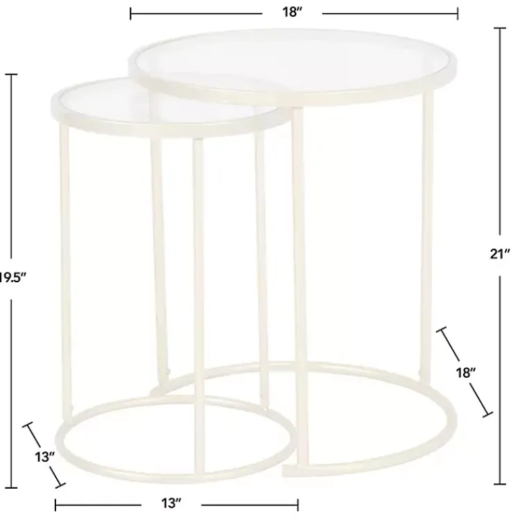 Accent & End Tables-Kirklands Home Gold Metal and Glass Nesting 2-pc Accent Table Set