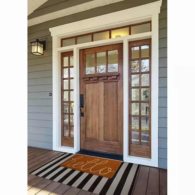 Doormats-Kirklands Home Pumpkin Spice Hello Doormat Orange