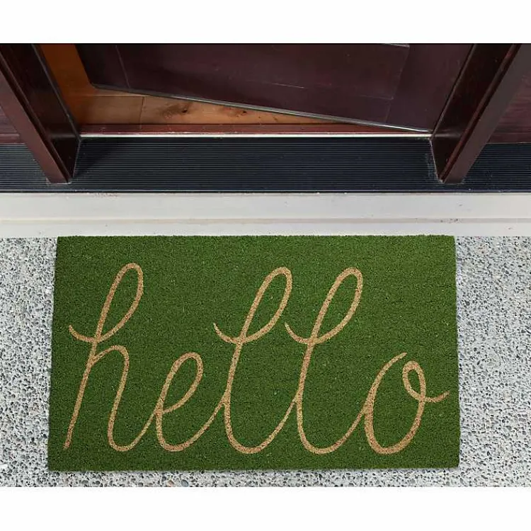 Doormats-Kirklands Home Apple Hello Doormat Green