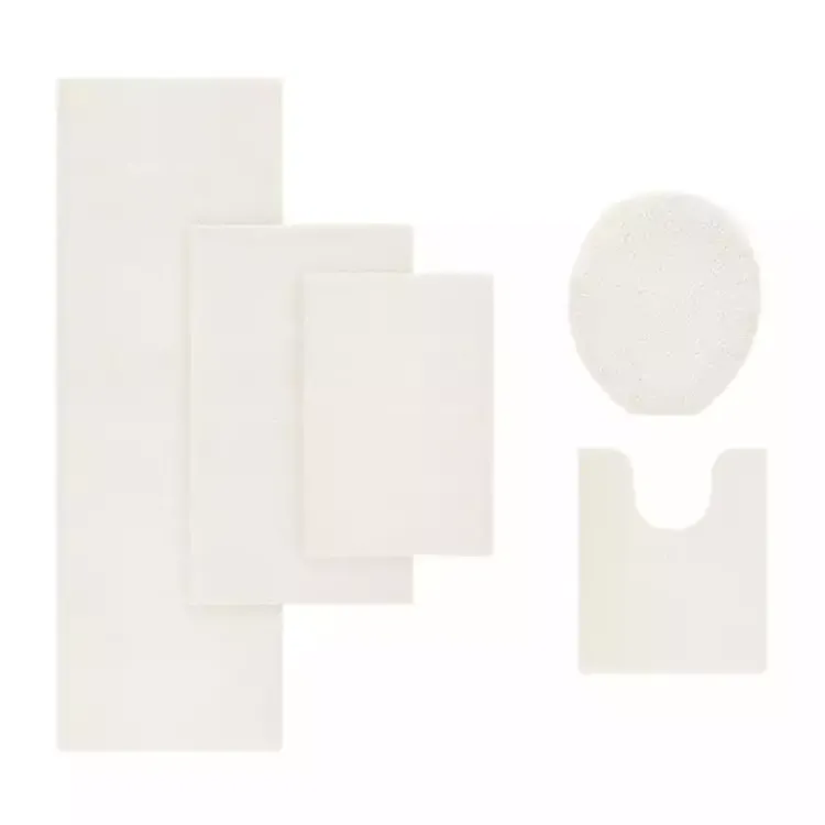 Bathroom Rugs-Kirklands Home Cream High Pile Marshmallow Bath Mat, 72 in. Ivory